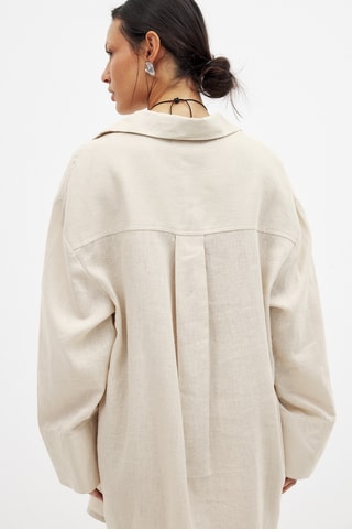 Linnen Blouse-jurk - Beige