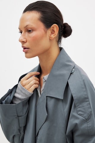 Oversized Trenchcoat - Marineblauw