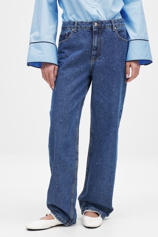 Rechte Jeans Hoge Taille - Blauw