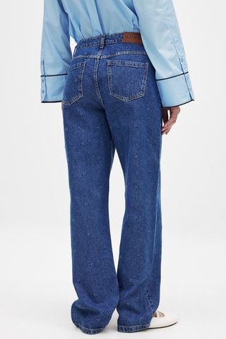 Rechte Jeans Hoge Taille - Blauw