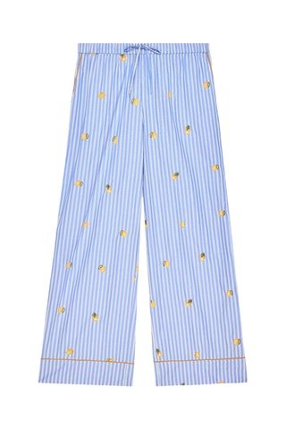 Broek Loose Fit Hoge Taille - Lichtblauw