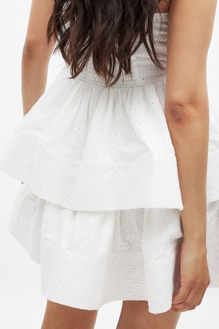 Strapless jurk met borduursels - Wit