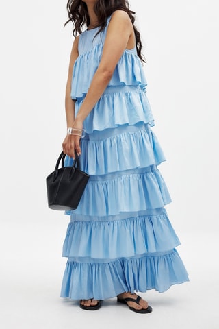 Jurk met Ruches - Lichtblauw