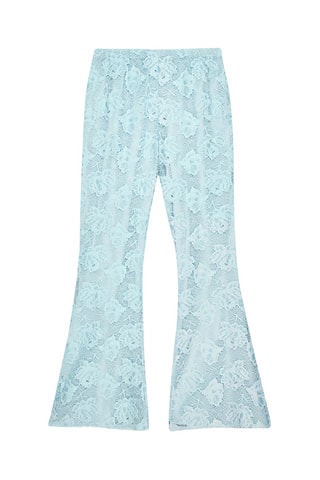 Pantalón flare de encaje - Azul claro