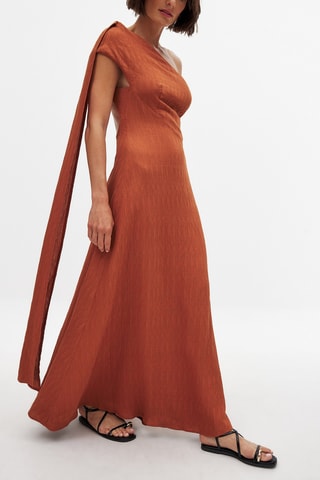 Asymmetrische Jurk - Steenrood