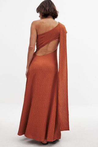 Asymmetrische Jurk - Steenrood