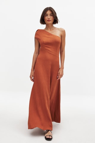 Asymmetrische Jurk - Steenrood