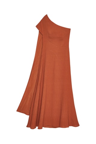 Asymmetrische Jurk - Steenrood