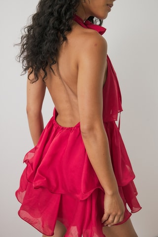 Jurk met Ruches - Rood