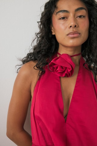 Jurk met Ruches - Rood