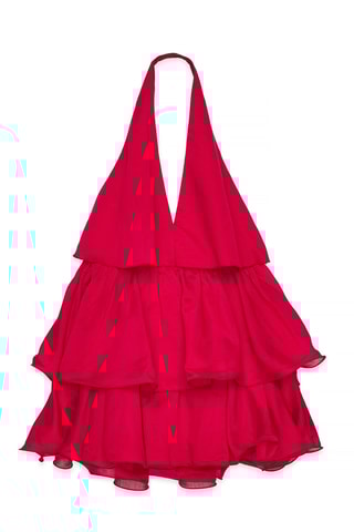 Jurk met Ruches - Rood