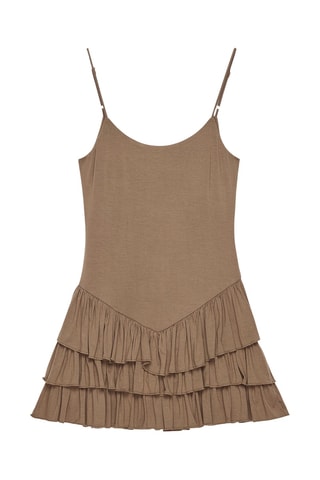 Jurk met Ruches - Bruin