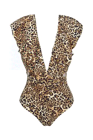 Fato de banho Leopardo - Castanho