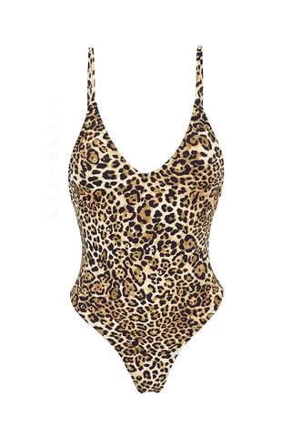 Fato de banho Leopardo - Castanho
