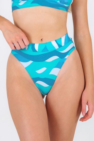 Parte de baixo de biquíni cintura alta Mayaguana - Azul