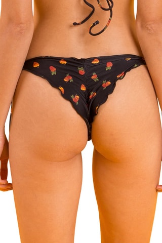 Parte de baixo de biquíni com folhos Cashew - Preto