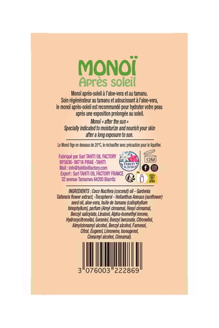 Óleo hidratante Monoï Aftersun Monoï de Tahiti - 120 ml