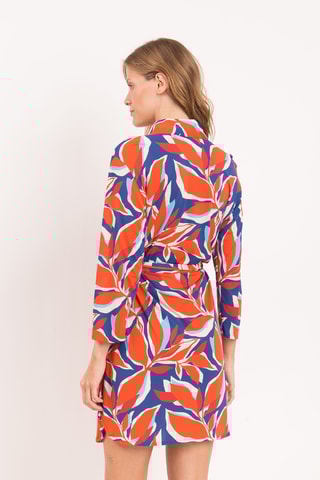 Vestido-camisa Leaves - Azul-cobalto