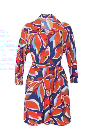 Vestido-camisa Leaves - Azul-cobalto