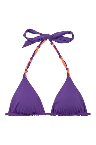 Parte de cima do biquíni reversível Amuleto - Violeta e laranja