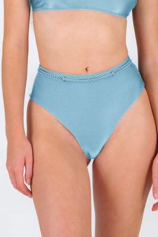 Parte de baixo de biquíni de cintura alta Mirante - Azul-celeste