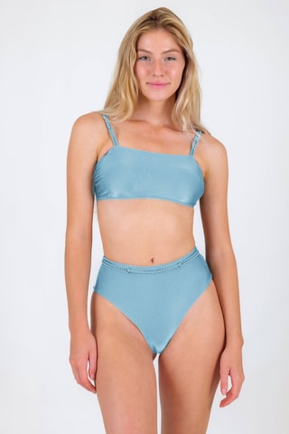Parte de baixo de biquíni de cintura alta Mirante - Azul-celeste
