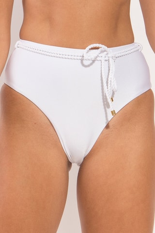 Parte de baixo de biquíni de cintura alta Shimmer - Branco