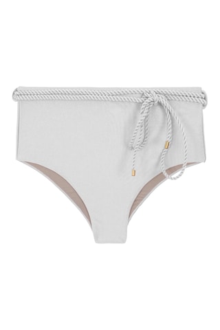 Parte de baixo de biquíni de cintura alta Shimmer - Branco