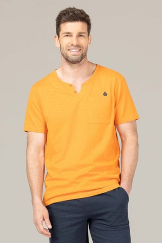 Camiseta - Azul y naranja