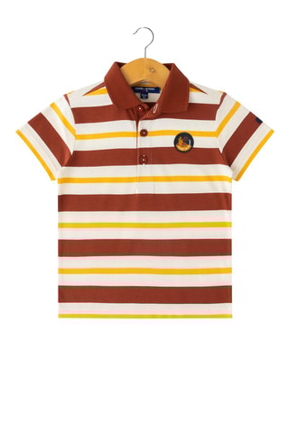 Polo - Blanco, amarillo y marrón