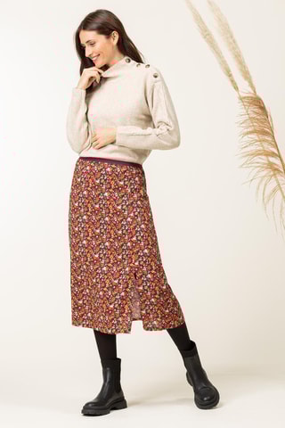 Falda midi - Rojo, amarillo y violeta