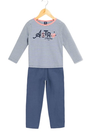 Pijama - Blanco y azul