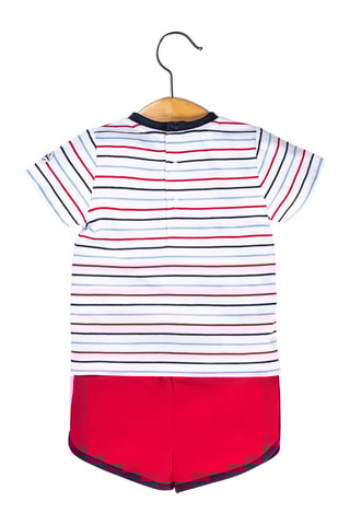 Camiseta y short Ziani - Blanco, rojo y azul