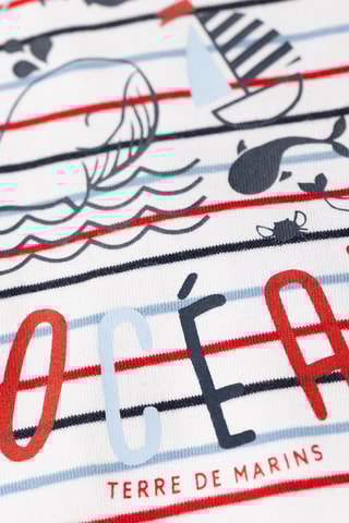 Camiseta y short Ziani - Blanco, rojo y azul