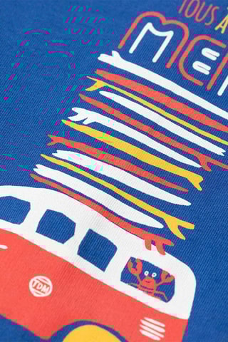 Camiseta y short Lubarou - Blanco, azul y amarillo