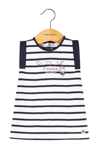 Vestido Zaloe - Blanco y azul