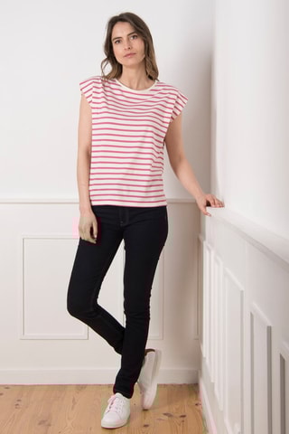 Camiseta - Blanco y rosa