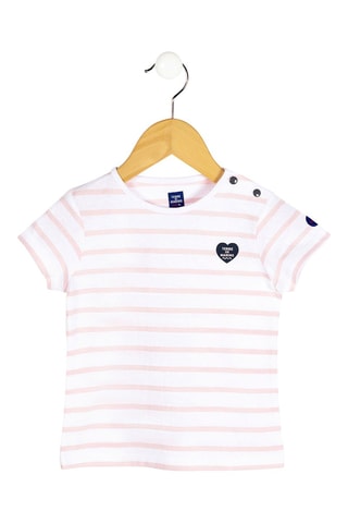 Camiseta - Blanco y rosa