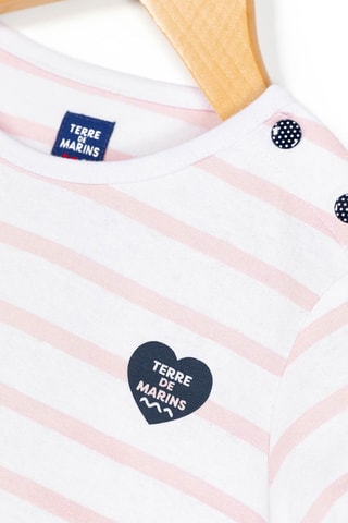 Camiseta - Blanco y rosa