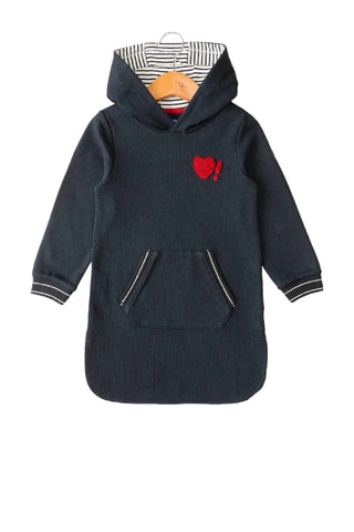 Vestido sudadera con capucha - Azul