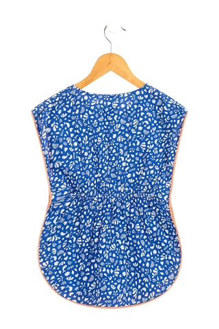 Vestido de playa - Blanco, azul y naranja