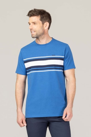 Camiseta - Blanco, negro y azul