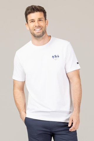 Camiseta - Blanco y azul