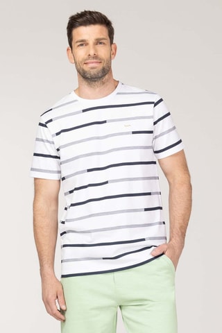 Camiseta - Blanco, negro y naranja