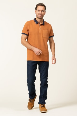 Polo - Azul y naranja