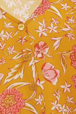 Vestido Paro - Blanco, amarillo y rosa