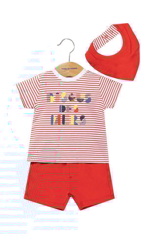 Conjunto de 3 prendas Riki - Blanco y rojo