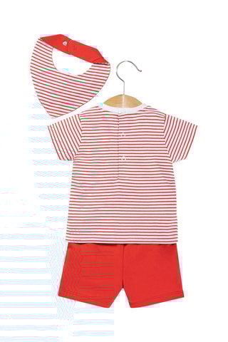 Conjunto de 3 prendas Riki - Blanco y rojo