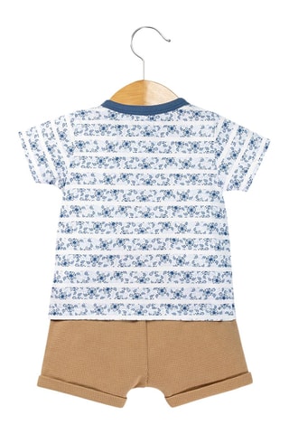 Camiseta y short - Blanco y marrón