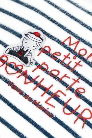 Kruippakje Pandor - Wit en Marineblauw - Terre de Marins - Wit, rood en blauw